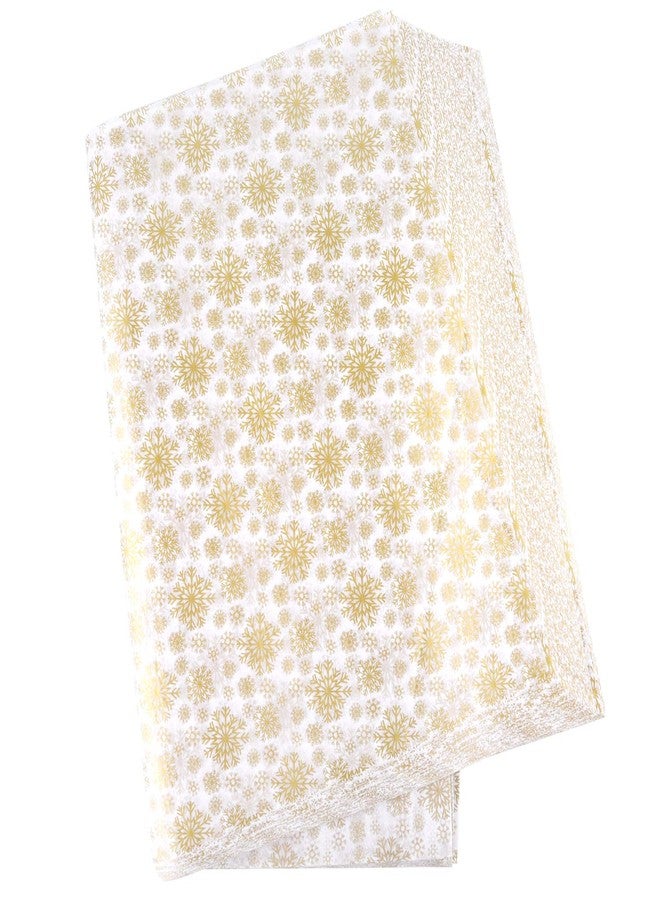 MIAHART 60 Gold Christmas Snowflake Tissue Paper Sheets 50x35cm Christmas Wrapping Paper for DIY and Craft Gift Bags Decorations(Gold) - Image 1